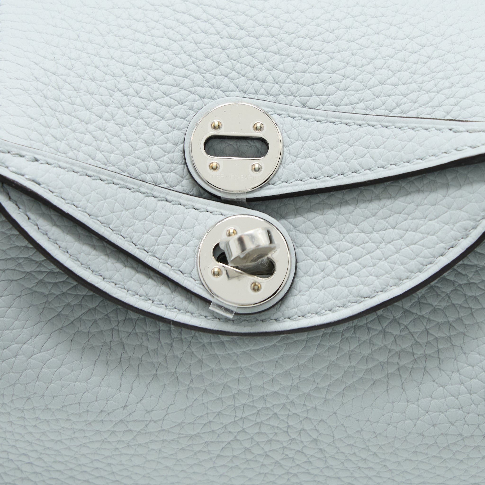 Hermes Mini Lindy Clemence Blue Pale SHW Stamp U - Image 8