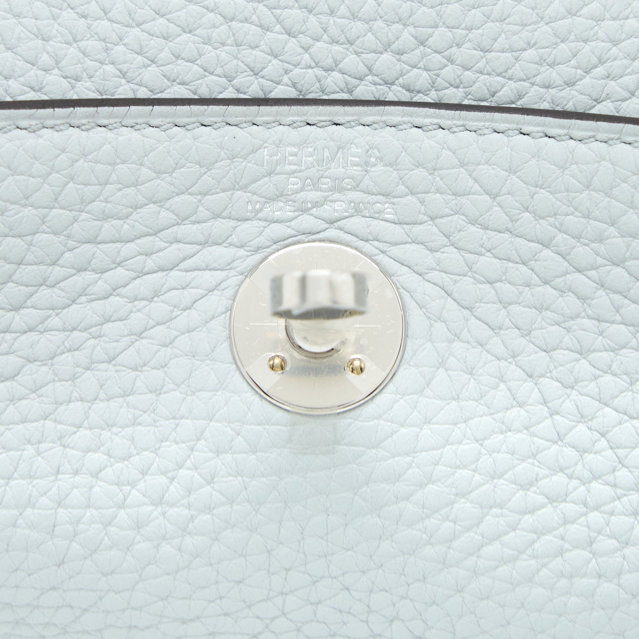 Hermes Mini Lindy Clemence Blue Pale SHW Stamp U - Image 9