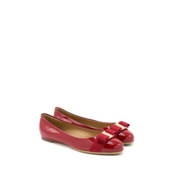 Ferragamo Size 7.5C Varuna Ballet Flats Red