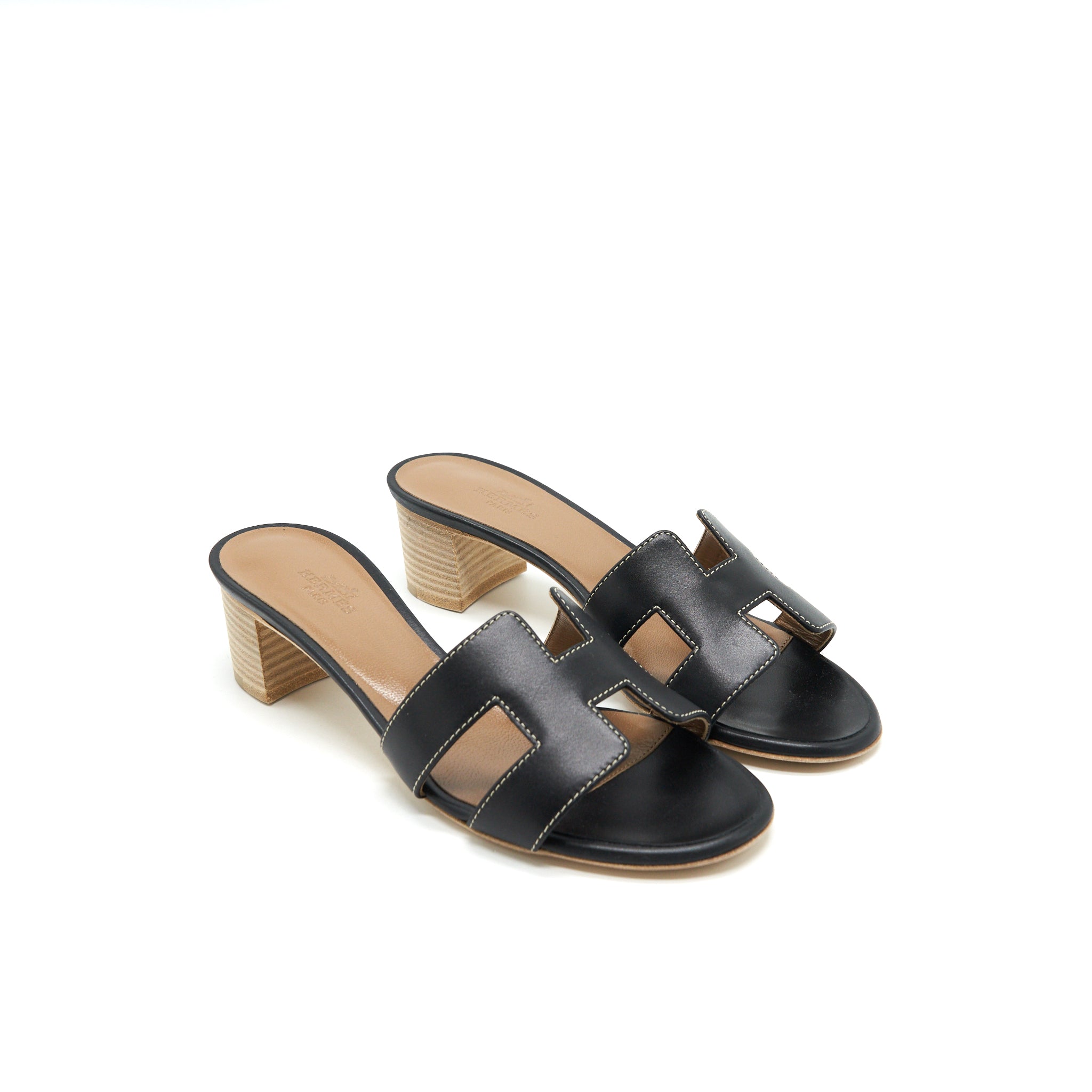 HERMES SIZE 36 OASIS SANDAL NOIR