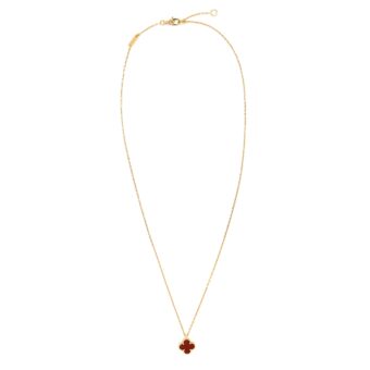 Van Cleef Arpels Sweet Alhambra Pendant Rose Gold Carnelian