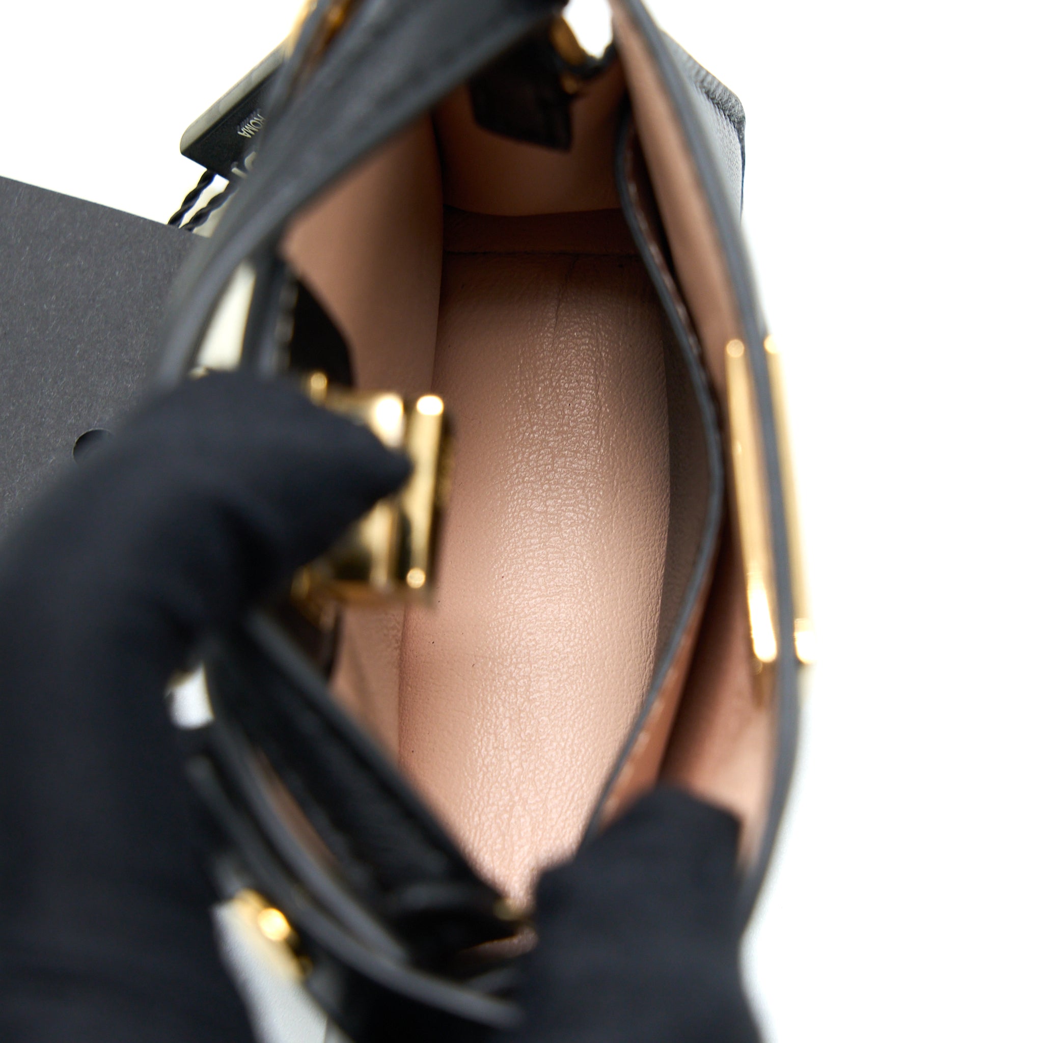 Fendi Nano Peekaboo Charm Lambskin Black GHW - Image 4