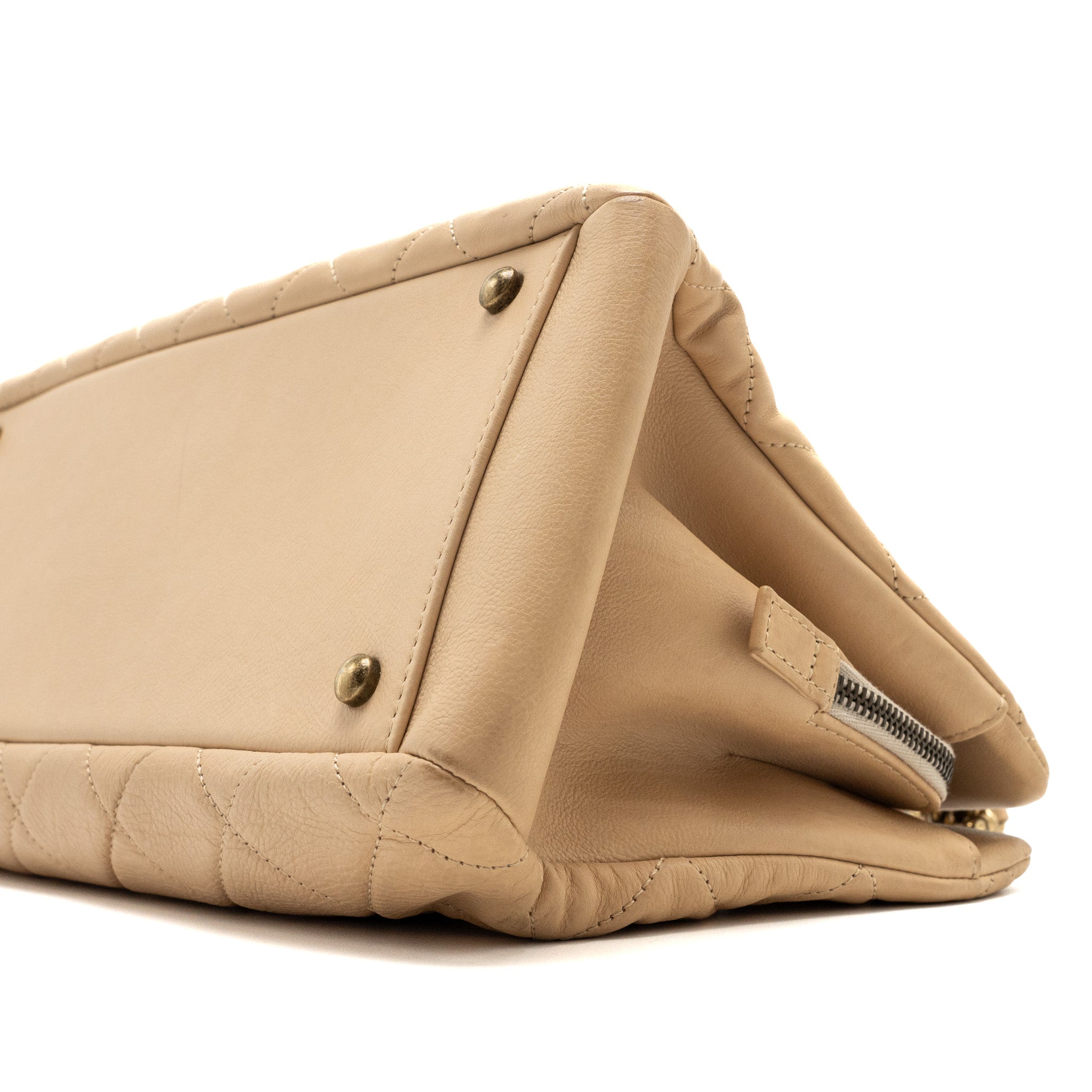 Chanel Shopping Tote Calfskin Beige GHW - Image 11