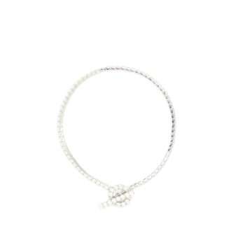 Hermes Size ST 18K White Gold Dimond Finesse Link Bracelet