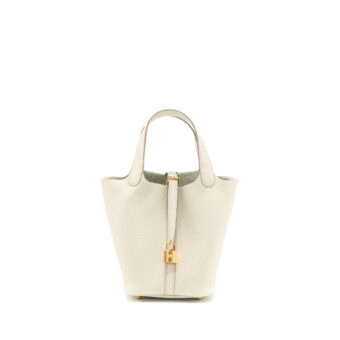 Hermes Picotin 18 Lock Bag Clemence 8L Beton GHW Stamp U