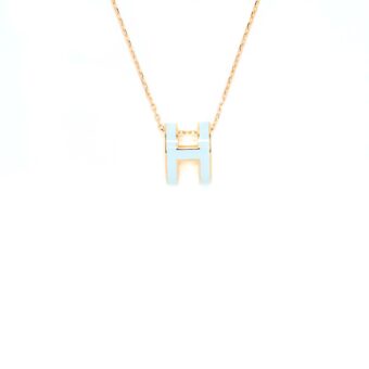 Hermes Pop H Pendant Blue Zephyr RGHW