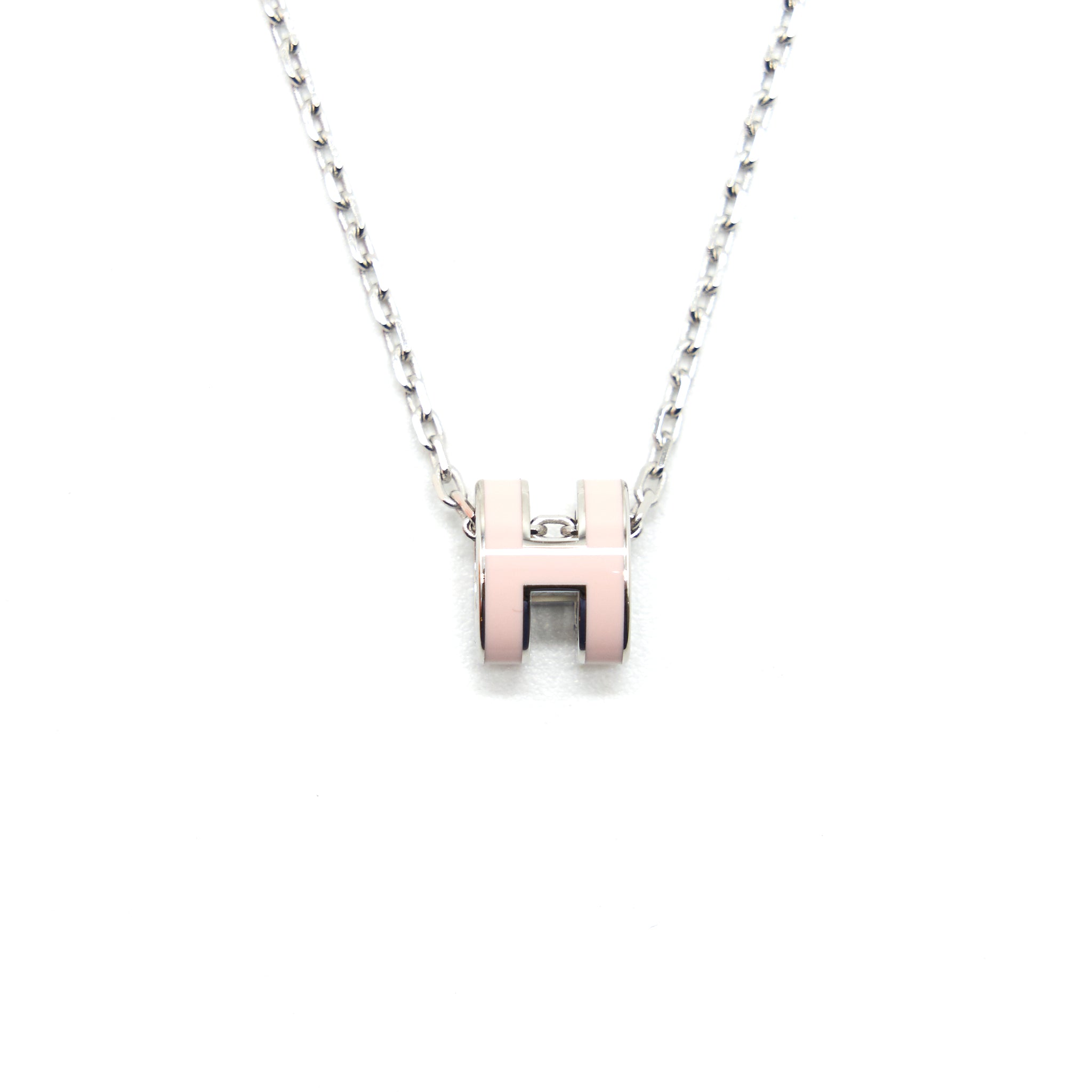 Hermes Mini Pop H Necklace Rose Dragee SHW