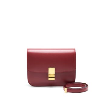 CELINE MEDIUM CLASSIC BOX CALFSKIN BAG IN RED