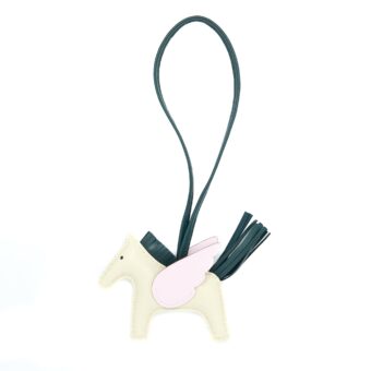 Hermes Rodeo Pegase PM Bag Charm Craie/Mauve Pale/Vert Cypress Stamp U