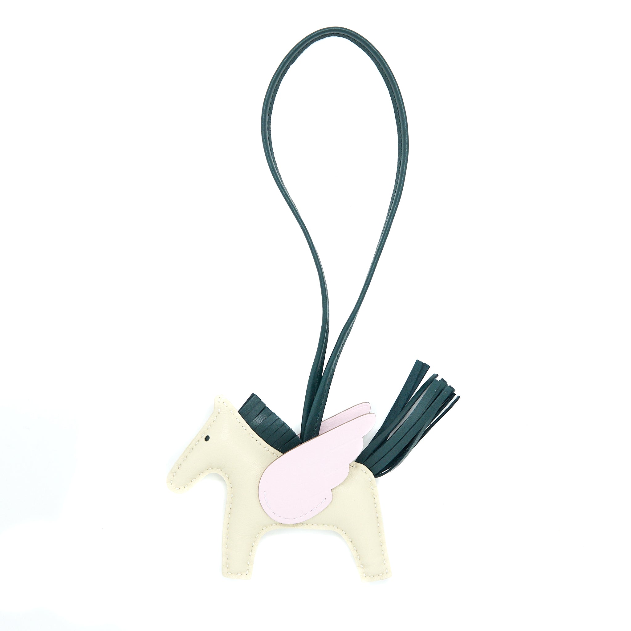 Hermes Rodeo Pegase PM Bag Charm Craie/Mauve Pale/Vert Cypress Stamp U
