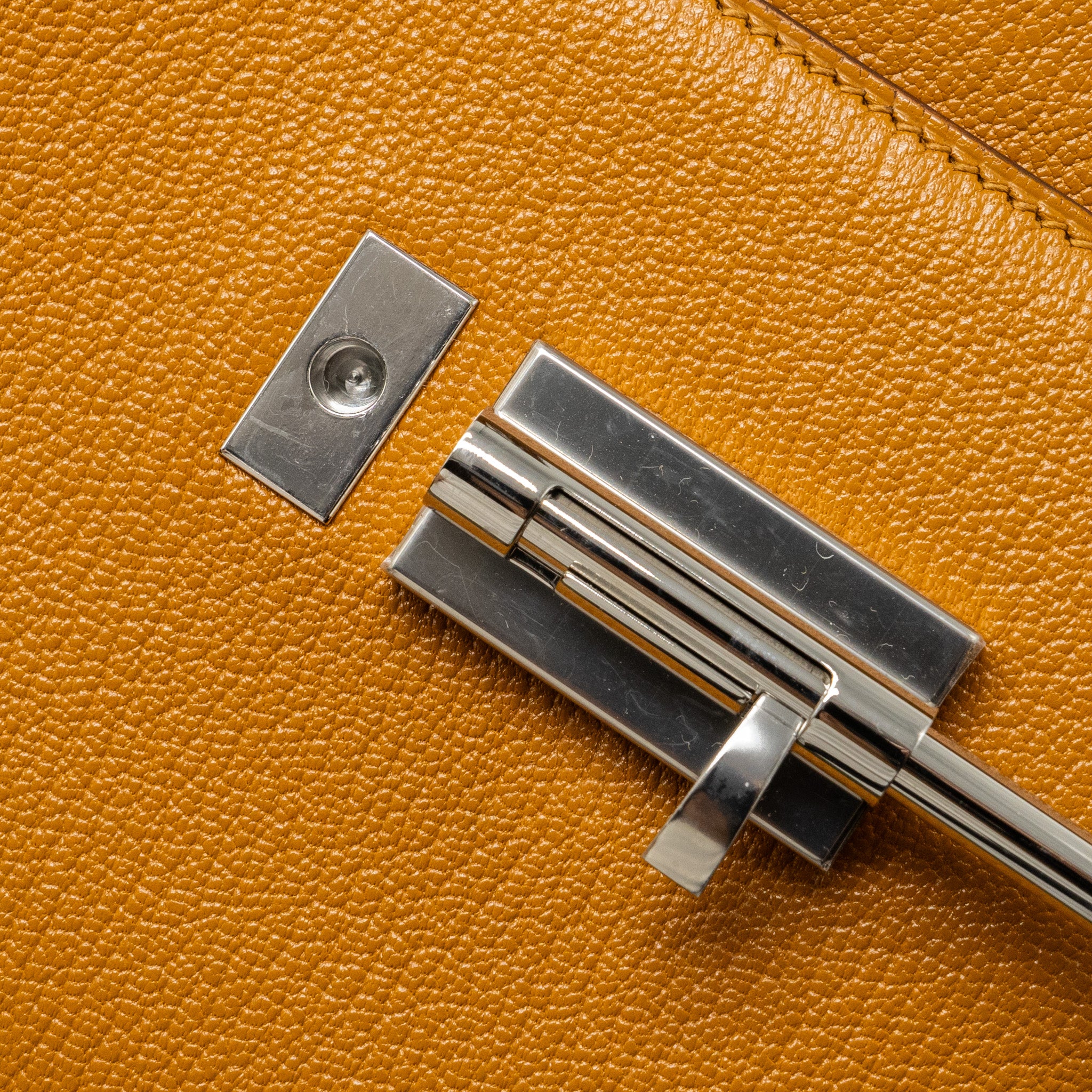Hermes Mini Strap Verrou Bag Chevre Mysore Caramel/Multicolour SHW Stamp Z - Image 9