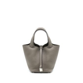 Hermes Picotin 18 Clemence Gris Etain SHW Stamp Y