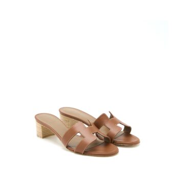 Hermes Size 38 Oasis Sandals Calfskin Gold