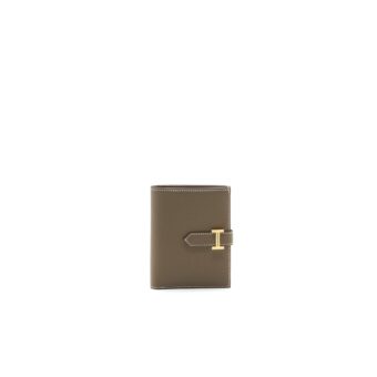 Hermes Bearn Compact Wallet Etoupe with GHW Epsom Leather