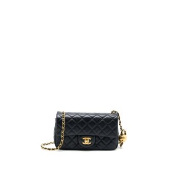 Chanel Pearl Crush Mini Rectangular Lambskin Black Brushed GHW (Microchip)