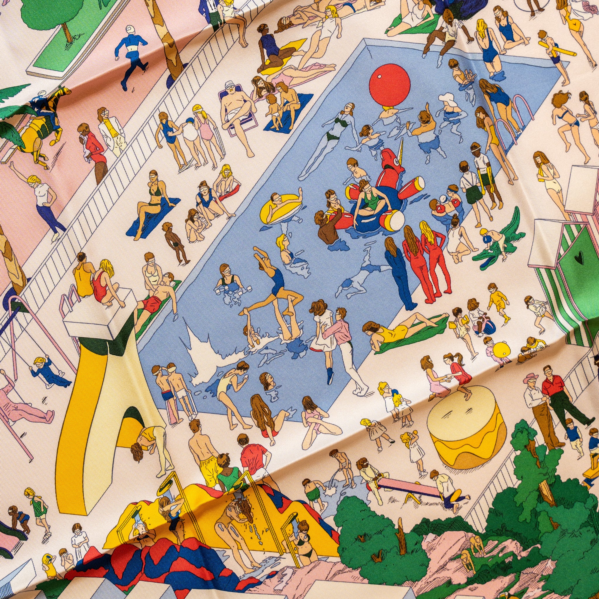 Hermes Silk Scarf 90x90CM On The Beach Multicolour - Image 3