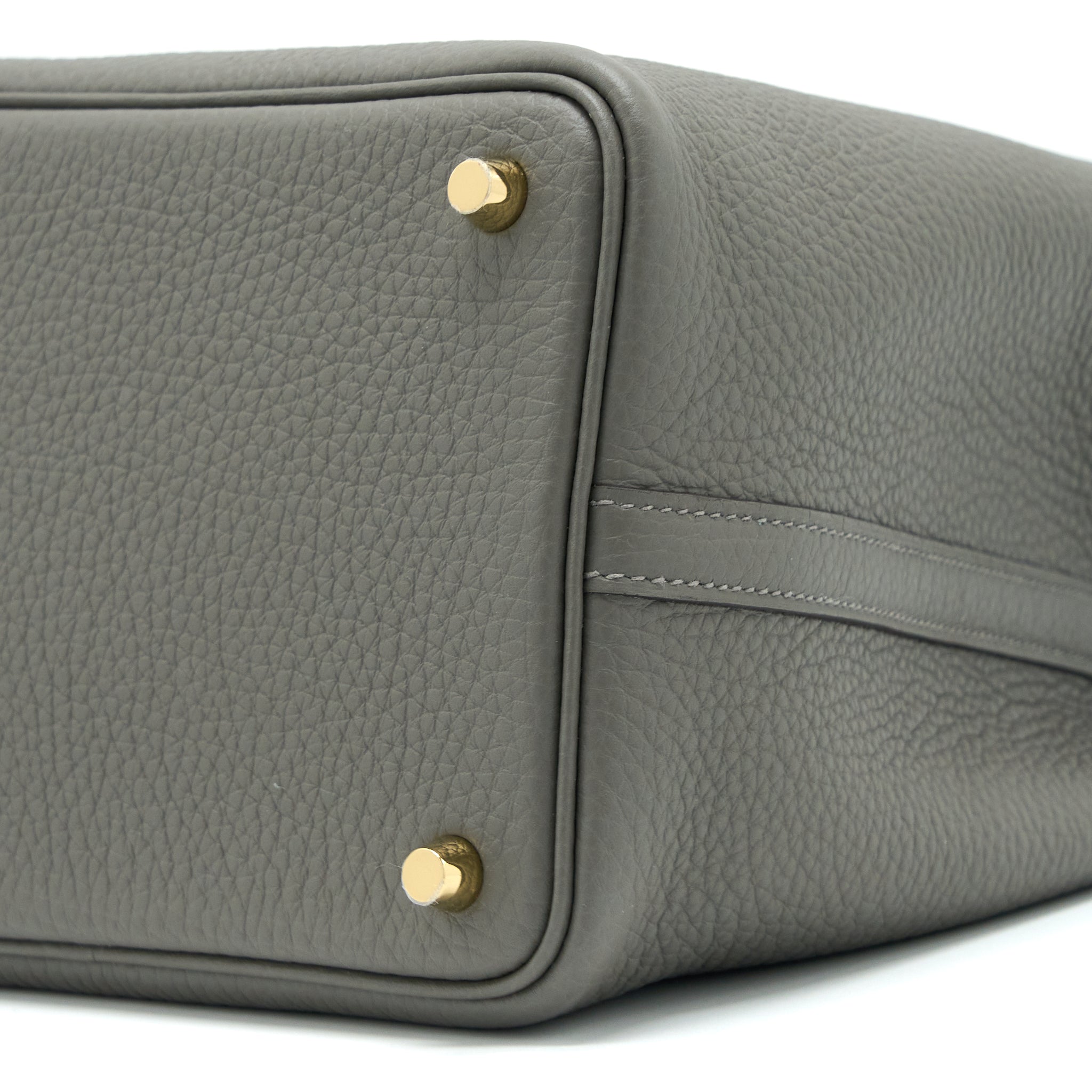 Hermes Picotin 18 Lock Bag Clemence 0L Gris Meyer GHW Stamp U - Image 6