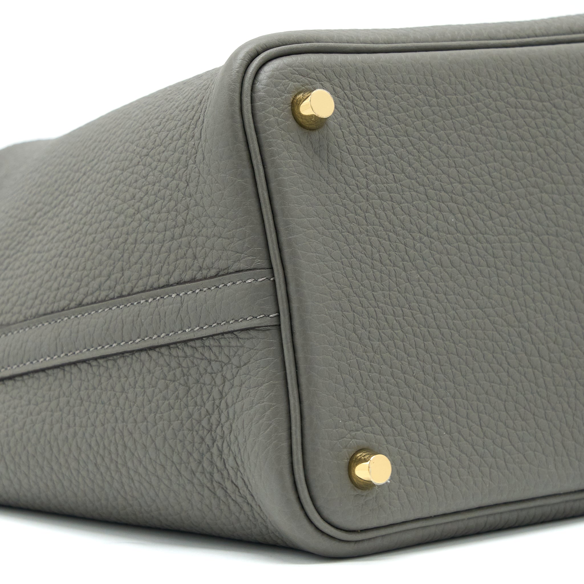 Hermes Picotin 18 Lock Bag Clemence 0L Gris Meyer GHW Stamp U - Image 7
