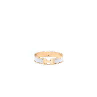 Hermes Size PM Clic H Bracelet Blanc RGHW