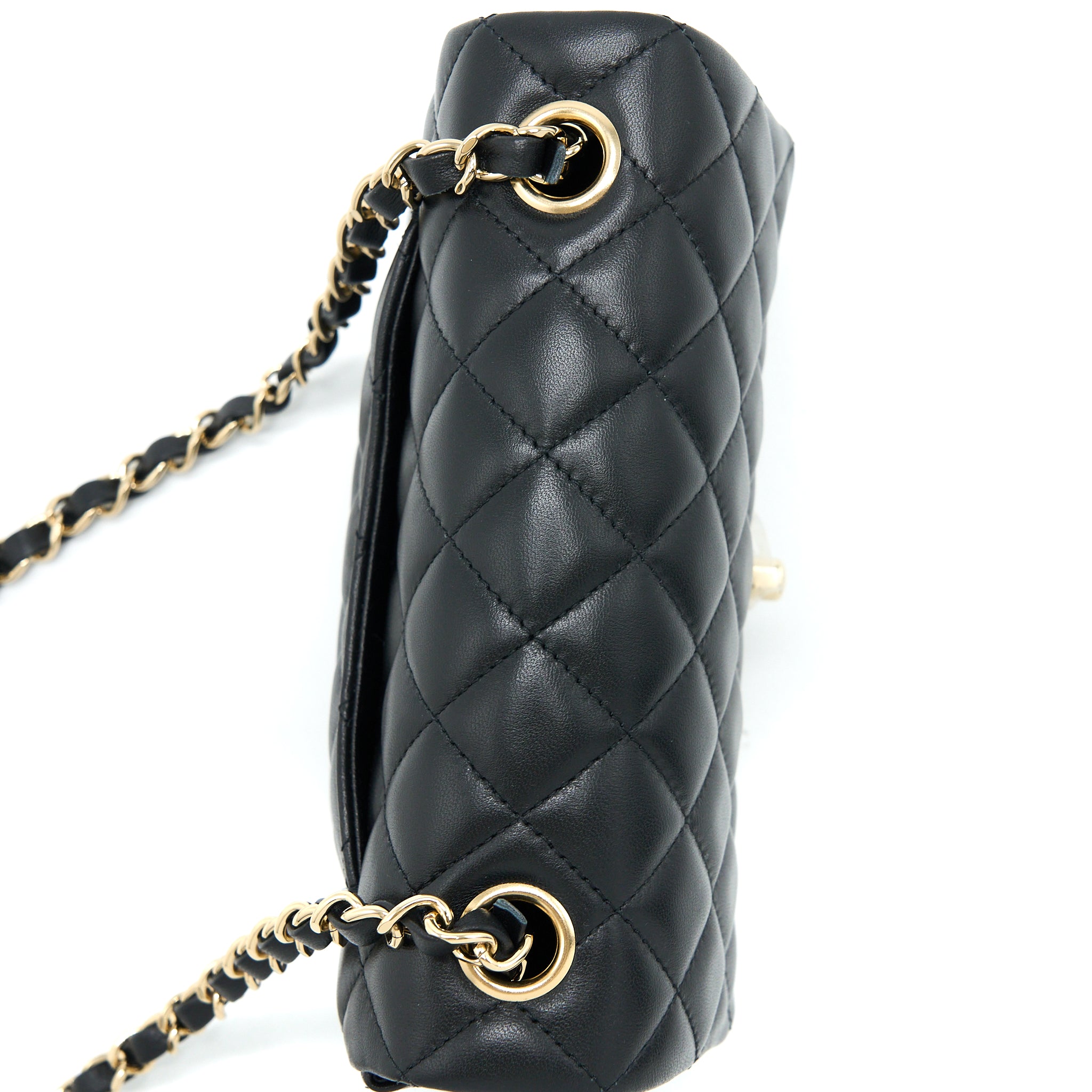 Chanel Mini Rectangular Flap Bag Lambskin Black LGHW - Image 9