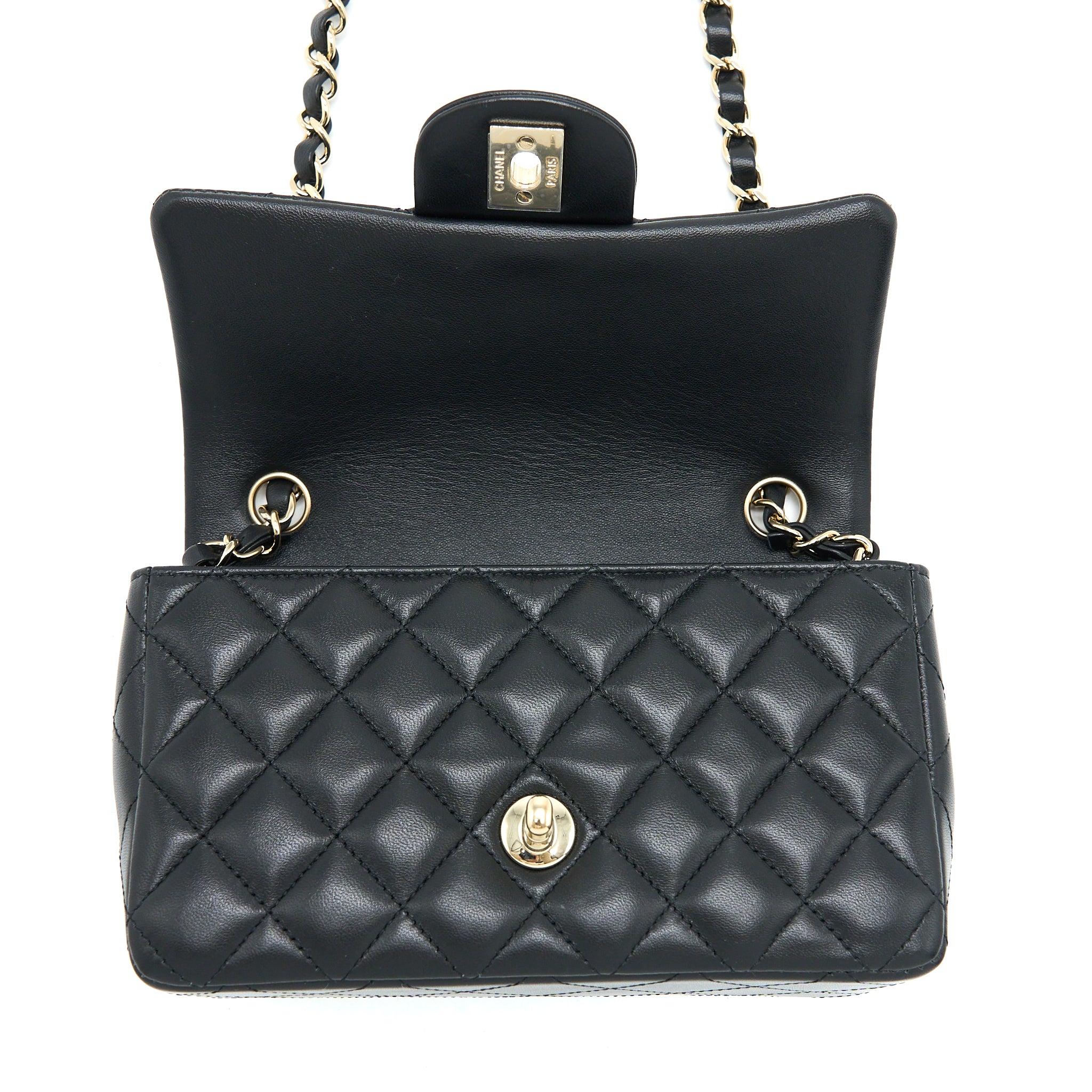Chanel Mini Rectangular Flap Bag Lambskin Black LGHW - Image 8