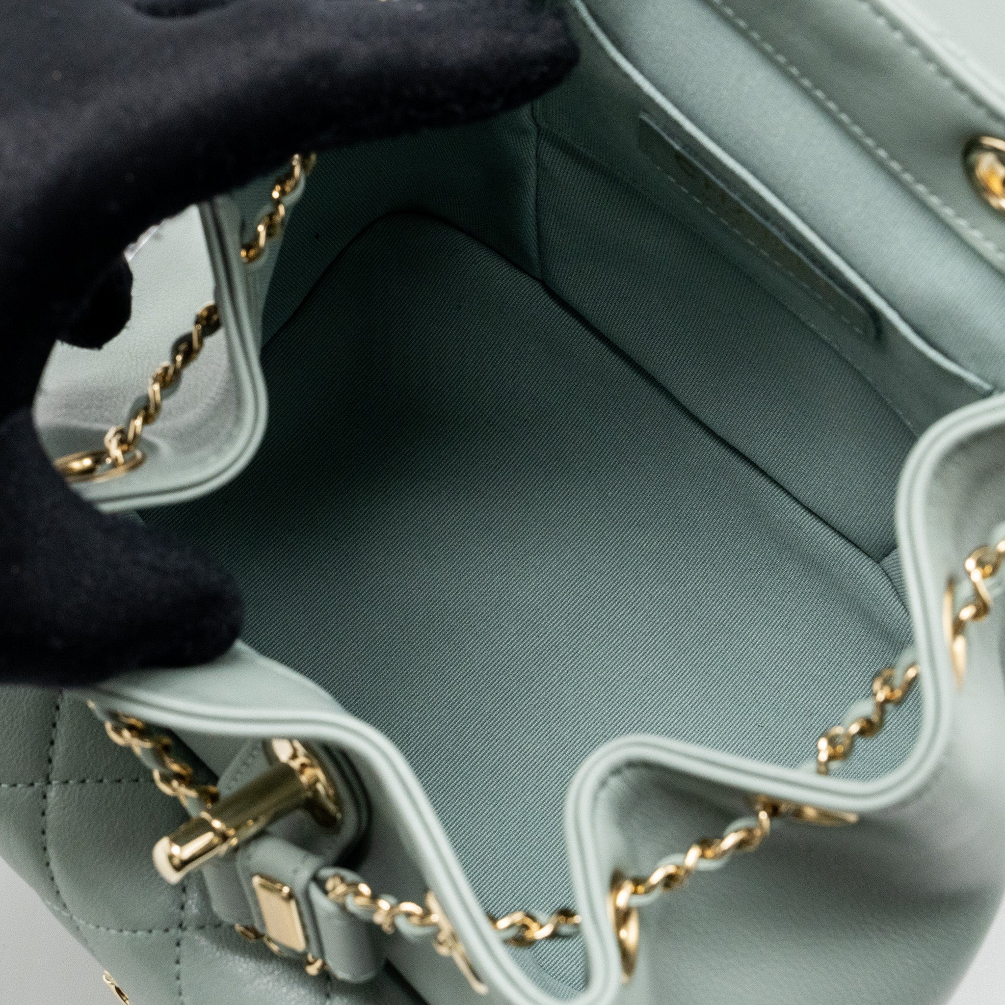 Chanel 23C Mini Duma Backpack Calfskin Light Grey LGHW (Microchip) - Image 7