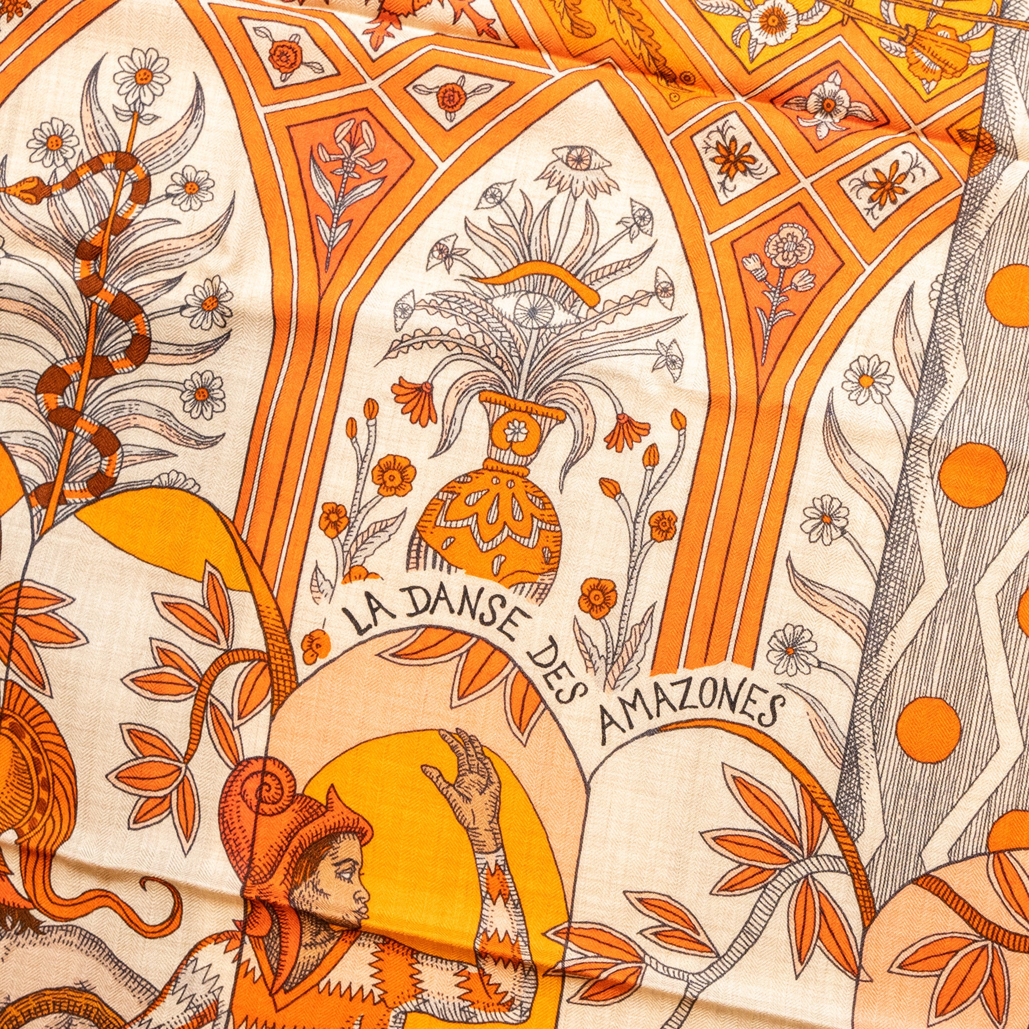 Hermes 140CM Scarf La Danse Des Amazones Cashmere/ Silk - Image 4