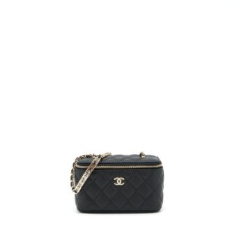 Chanel 22P Long Vanity With CC Logo Chain Caviar Black LGHW