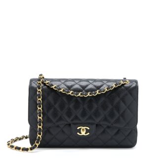 Chanel Classic Jumbo Double Flap Caviar Black GHW (Microchip)