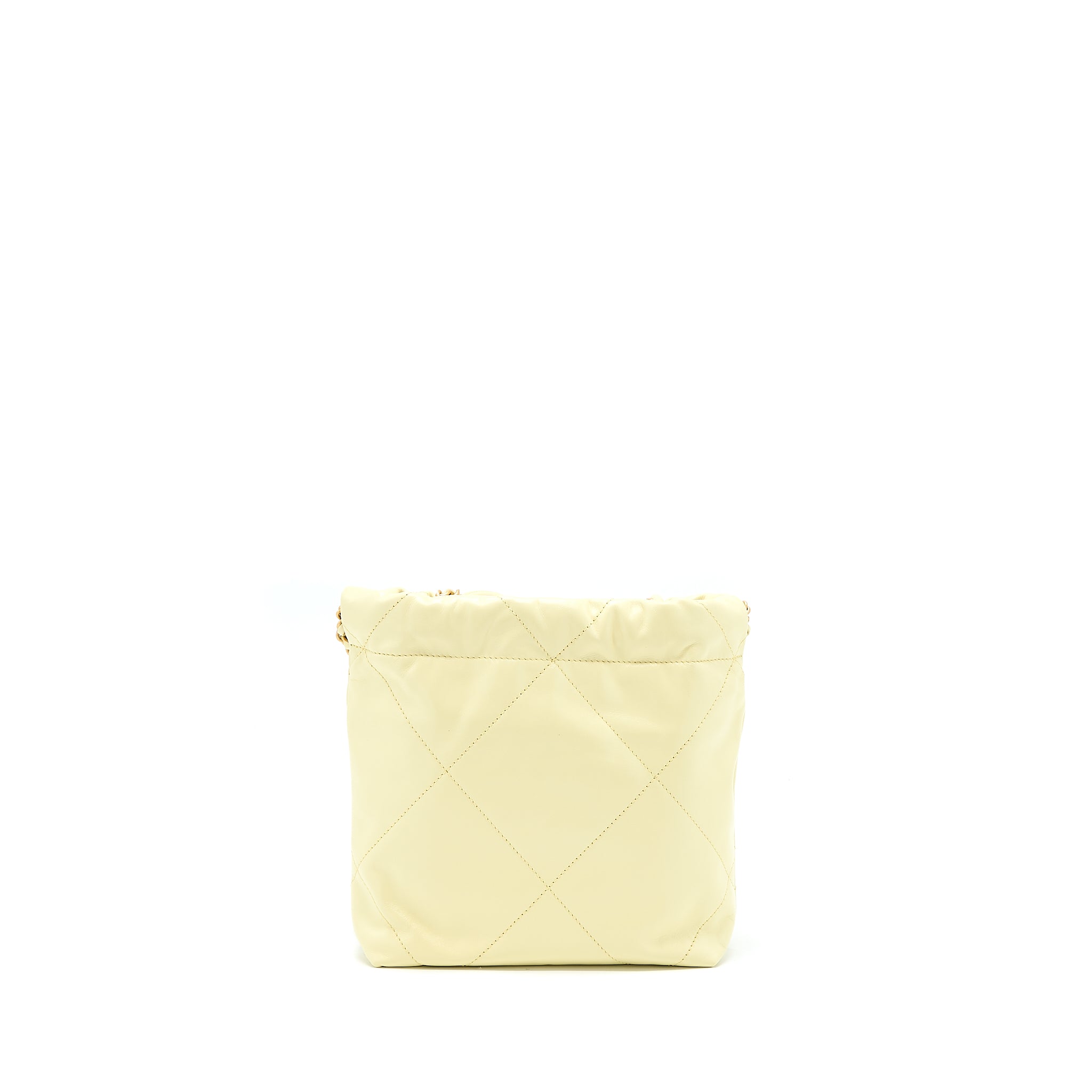 Chanel 23S Mini 22 Bag Shiny Calfskin Light Yellow GHW (Microchip) - Image 2