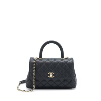 Chanel Coco Handle Caviar Black LGHW(Microchip)
