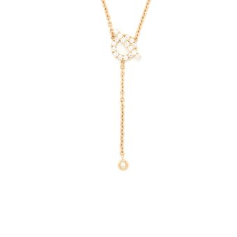 Hermes Finesse Lariat Necklace Rose Gold Diamonds