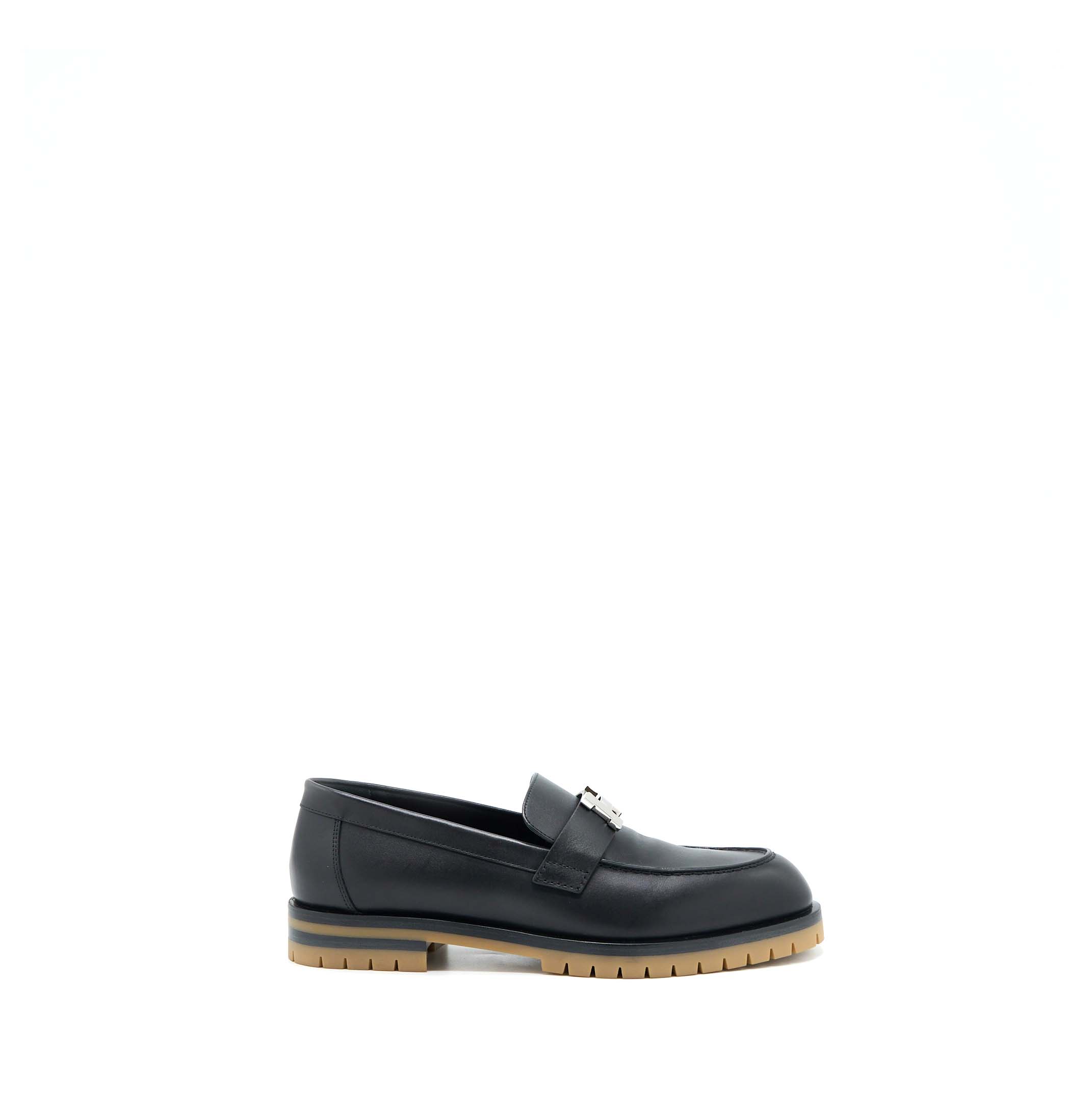 Hermes Size 38 Mocassins Faubourg Calfskin Black SHW - Image 5