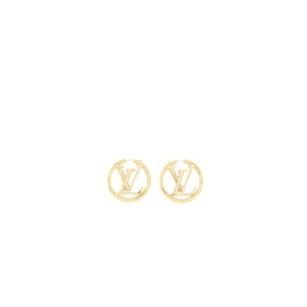 Louis Vuitton Louise Hoop Earrings Gold Tone
