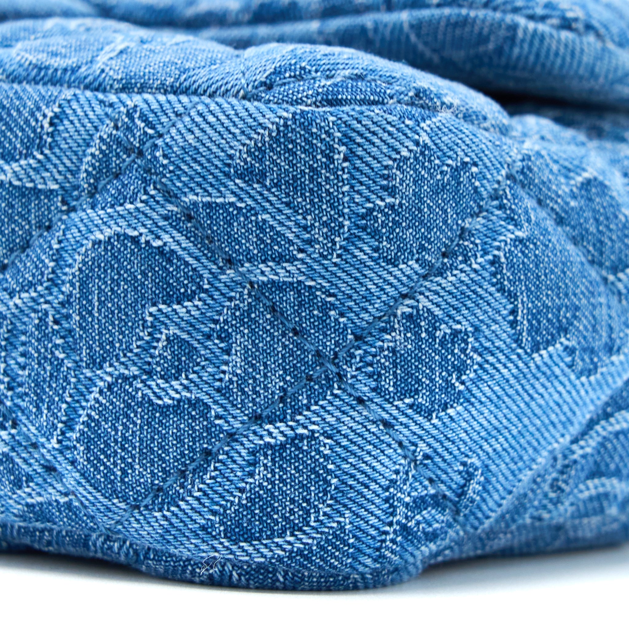 Chanel Coco Love Flap Bag Camellia Denim Blue SHW (Microchip) - Image 10