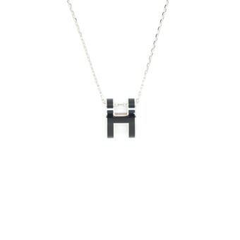 Hermes Pop H Pendant Black SHW