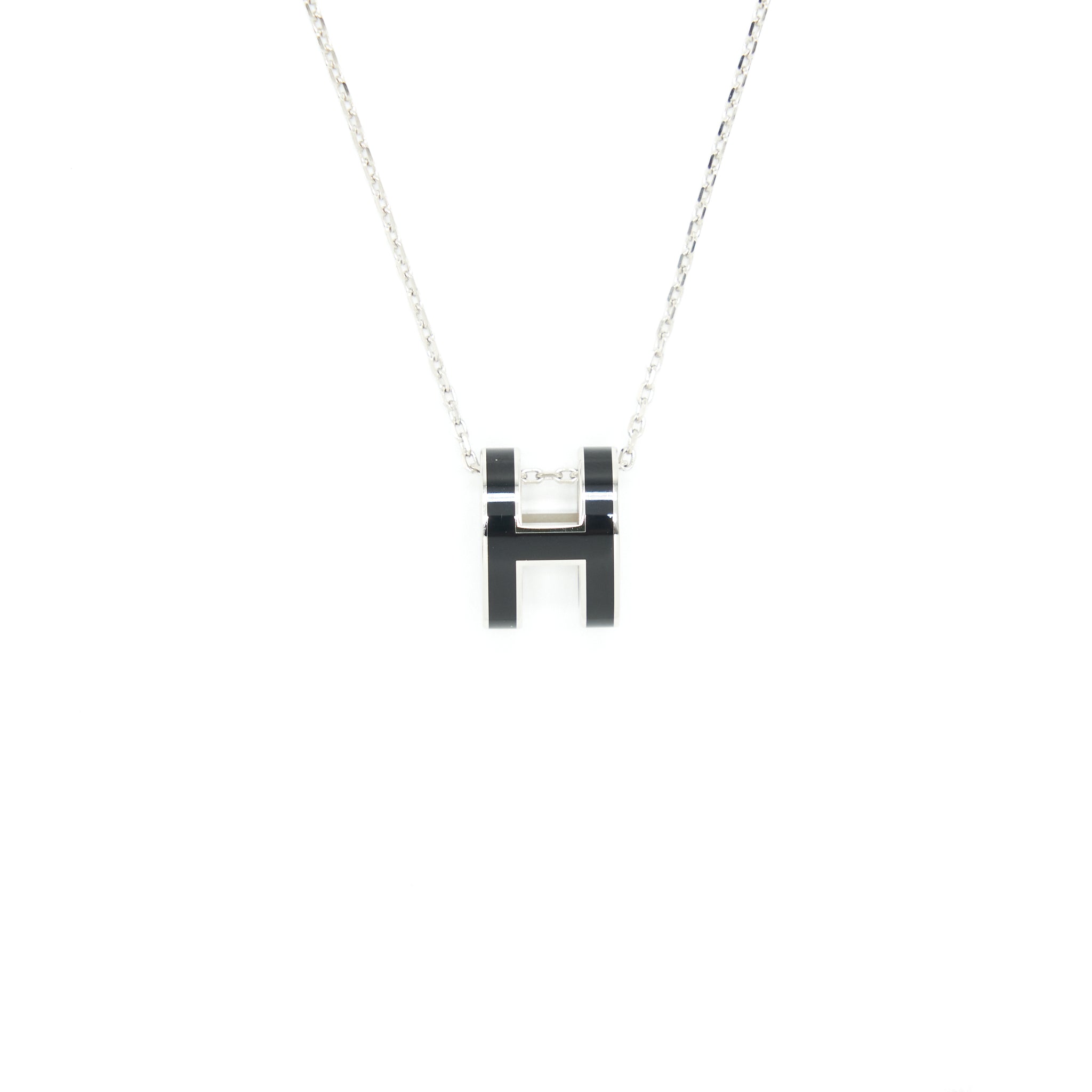 Hermes Pop H Pendant Black SHW