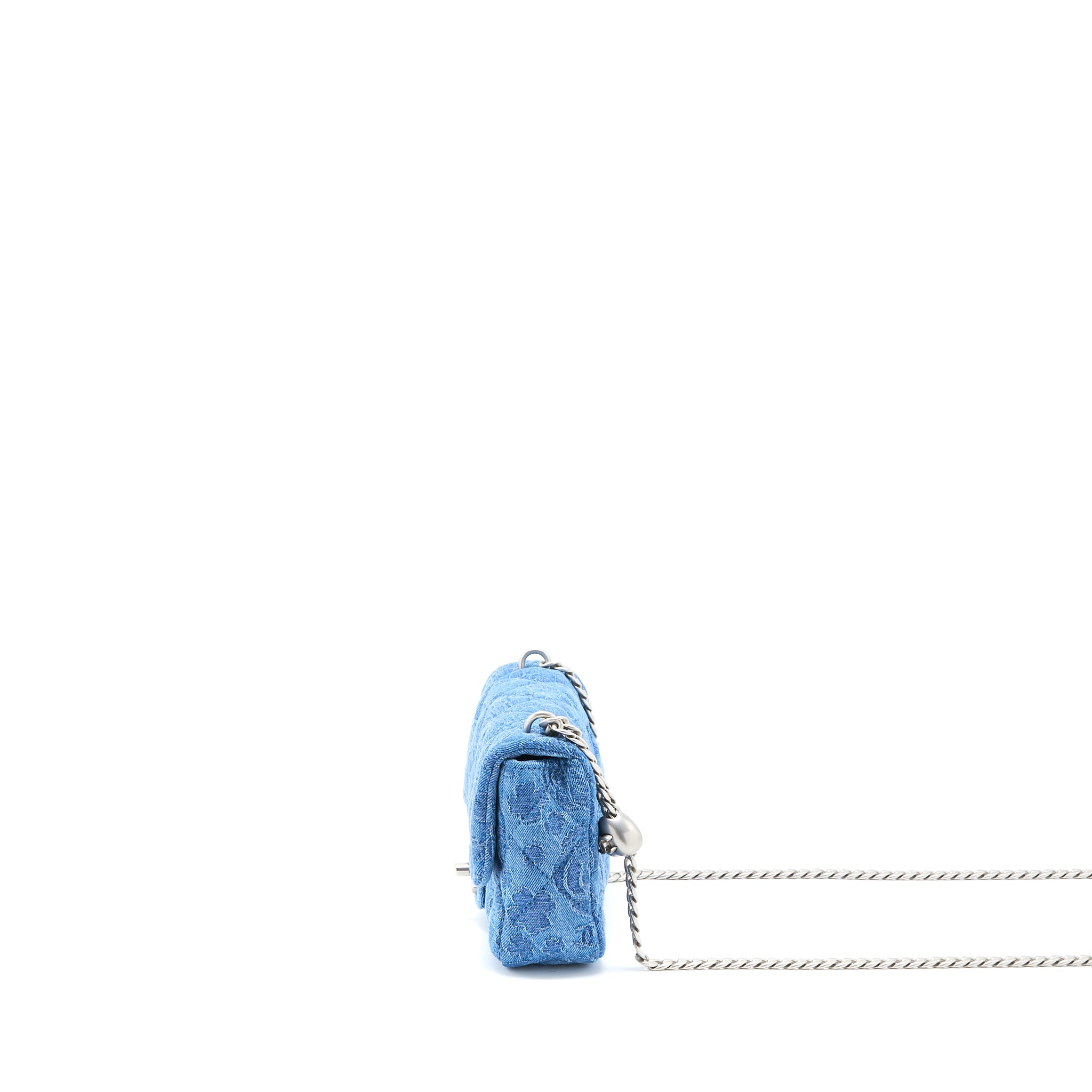 Chanel Coco Love Flap Bag Camellia Denim Blue SHW (Microchip) - Image 4