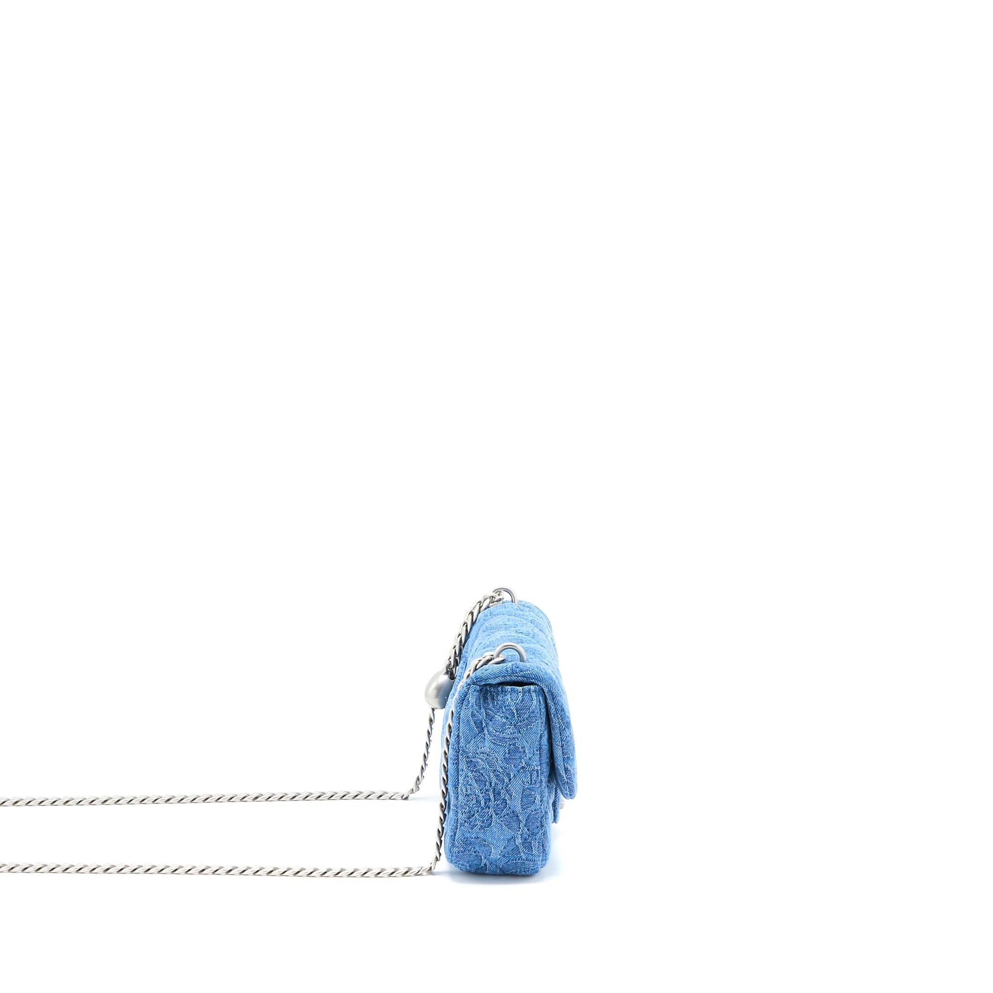 Chanel Coco Love Flap Bag Camellia Denim Blue SHW (Microchip) - Image 3