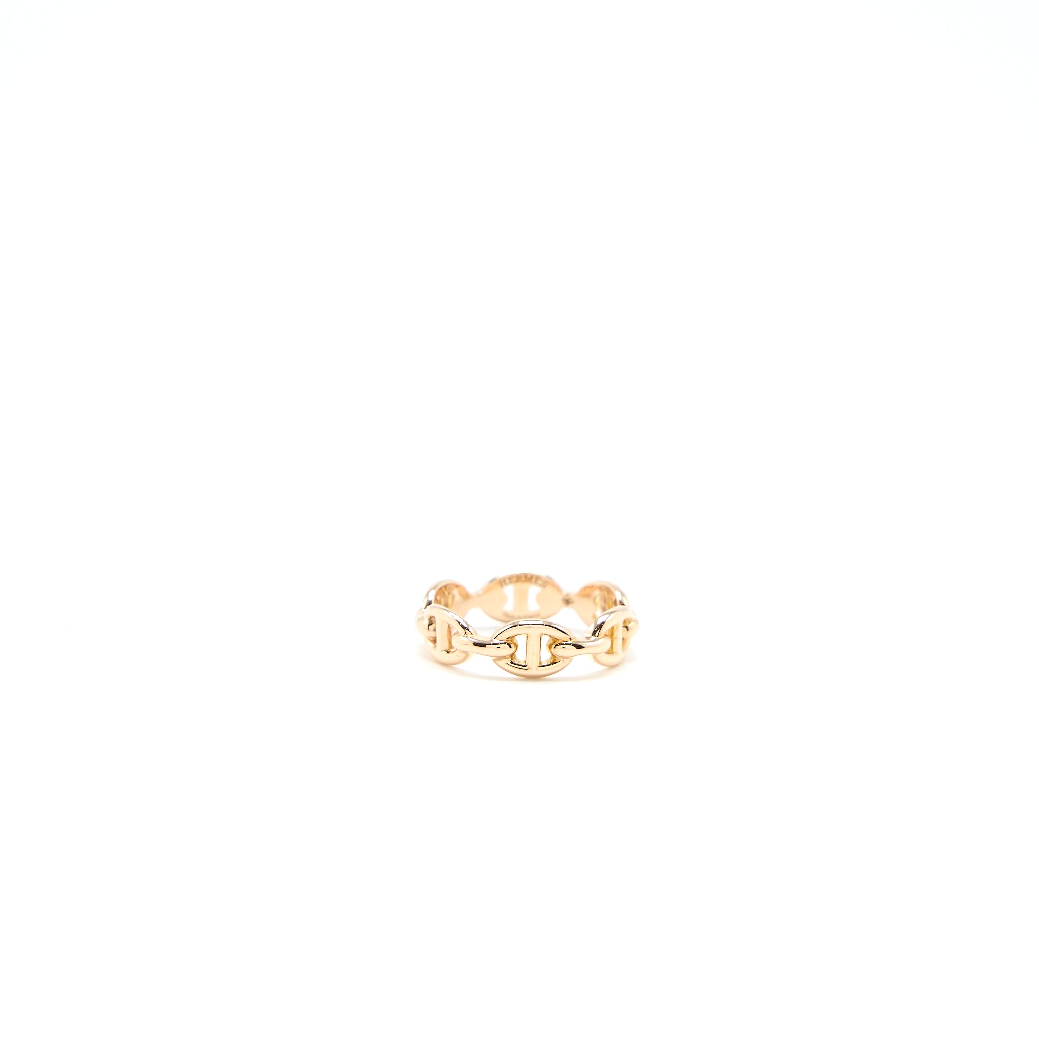 Hermes Size 55 Chaine D’ancre Enchainee Ring, Small Model Rose Gold - Image 2