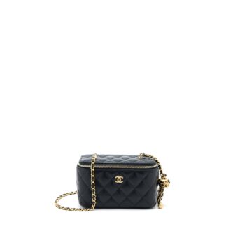 Chanel Pearl Crush Long Vanity Lambskin Black GHW