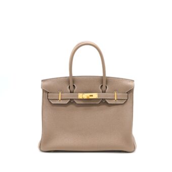 Hermes Birkin 30 Special Order Togo Etoupe/ Rose Azalee Brush Gold Hardware Stamp C
