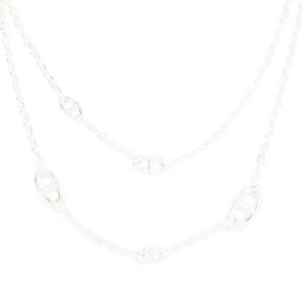 Hermes 120cm Farandole Long Necklace 925 Silver