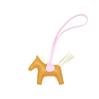 Hermes Rodeo PM Bag Charm Sesame/ Craie/ Mauve Sylve