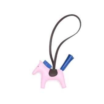 Hermes Rodeo PM Bag Charm Mauve Sylve/ Blue France/ Rouge Sellier