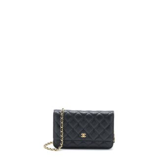 Chanel Classic Wallet On Chain Caviar Black GHW (Microchip)