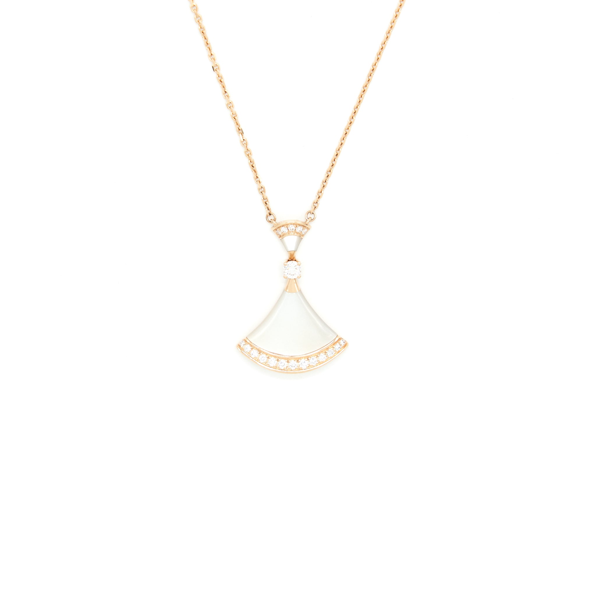 Bvlgari Diva’s Dream Necklace Rose Gold/Mother Of Pearl With Diamonds