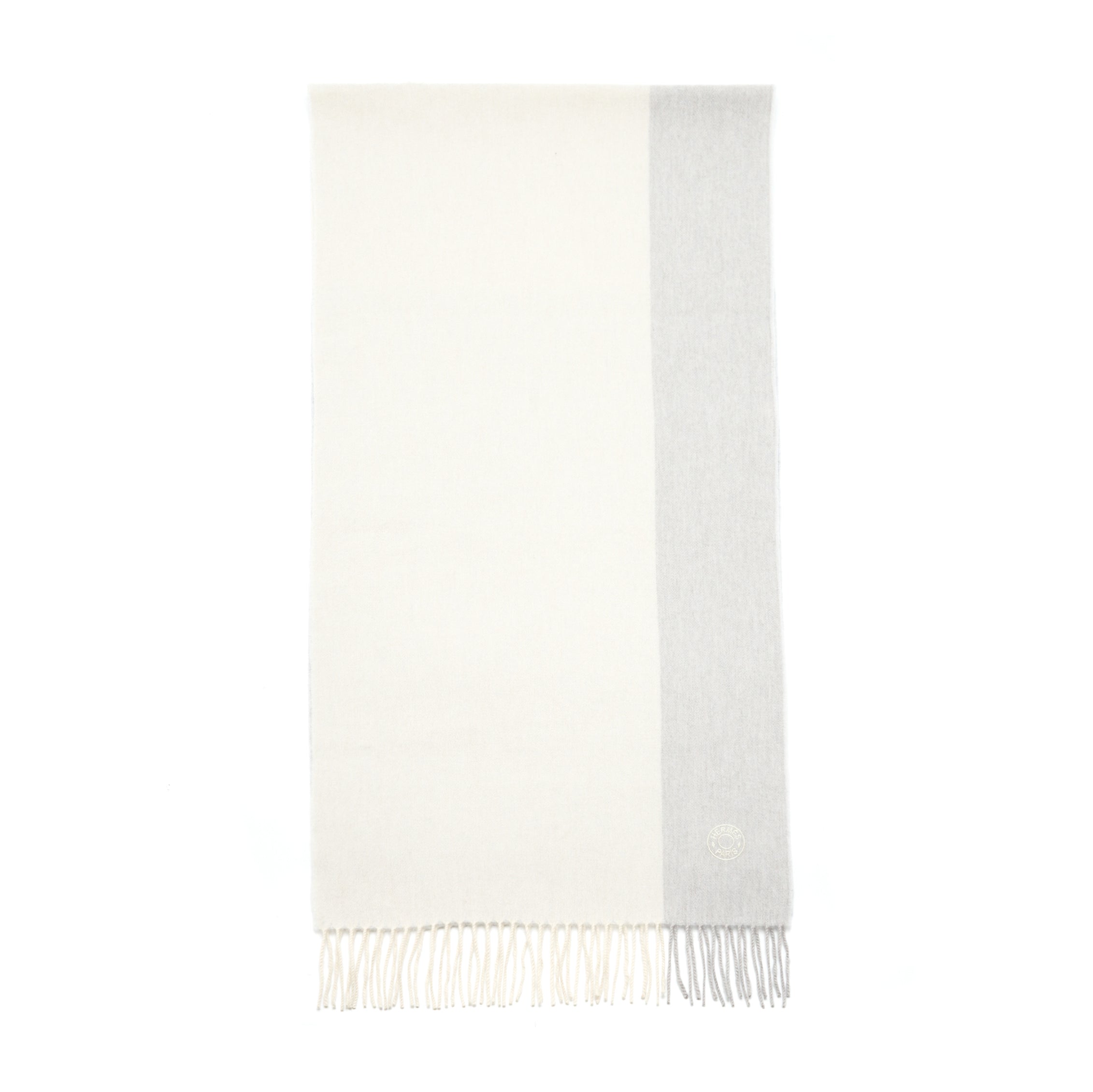 Hermes 40 x 160cm cashmere Summer Block Beige Chine Scarf
