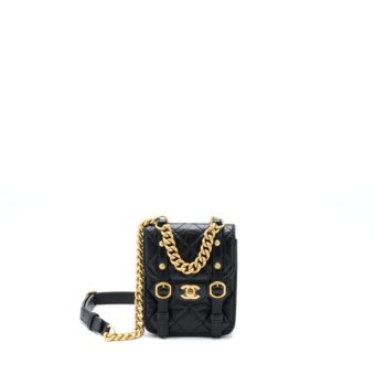Chanel Seasonal Messenger Mini Flap Bag Aged Calfskin GHW (Microchip)