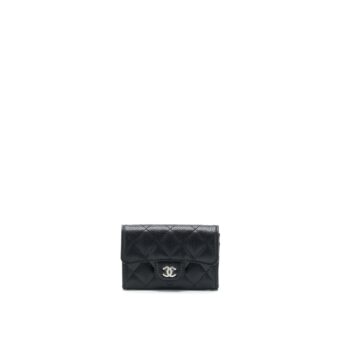 Chanel Classic Flap Card Holder Caviar Black SHW